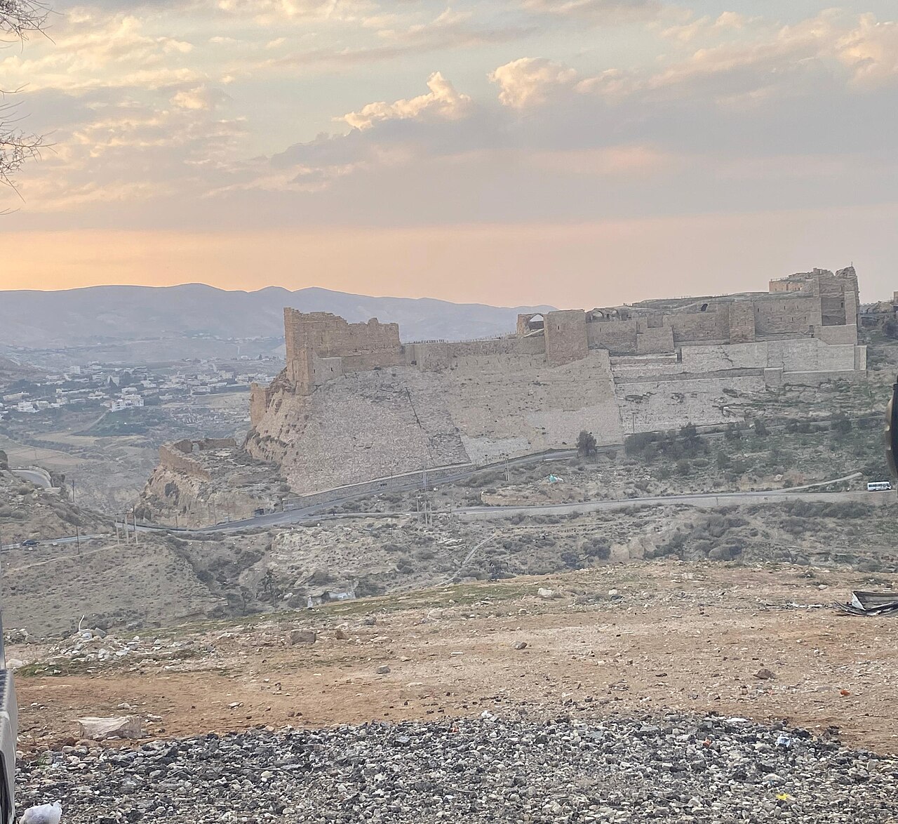Karak Crusader castle on its hilltop